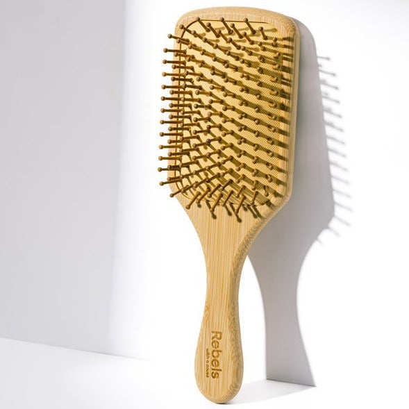 Bamboo Paddle Hairbrush Square Head