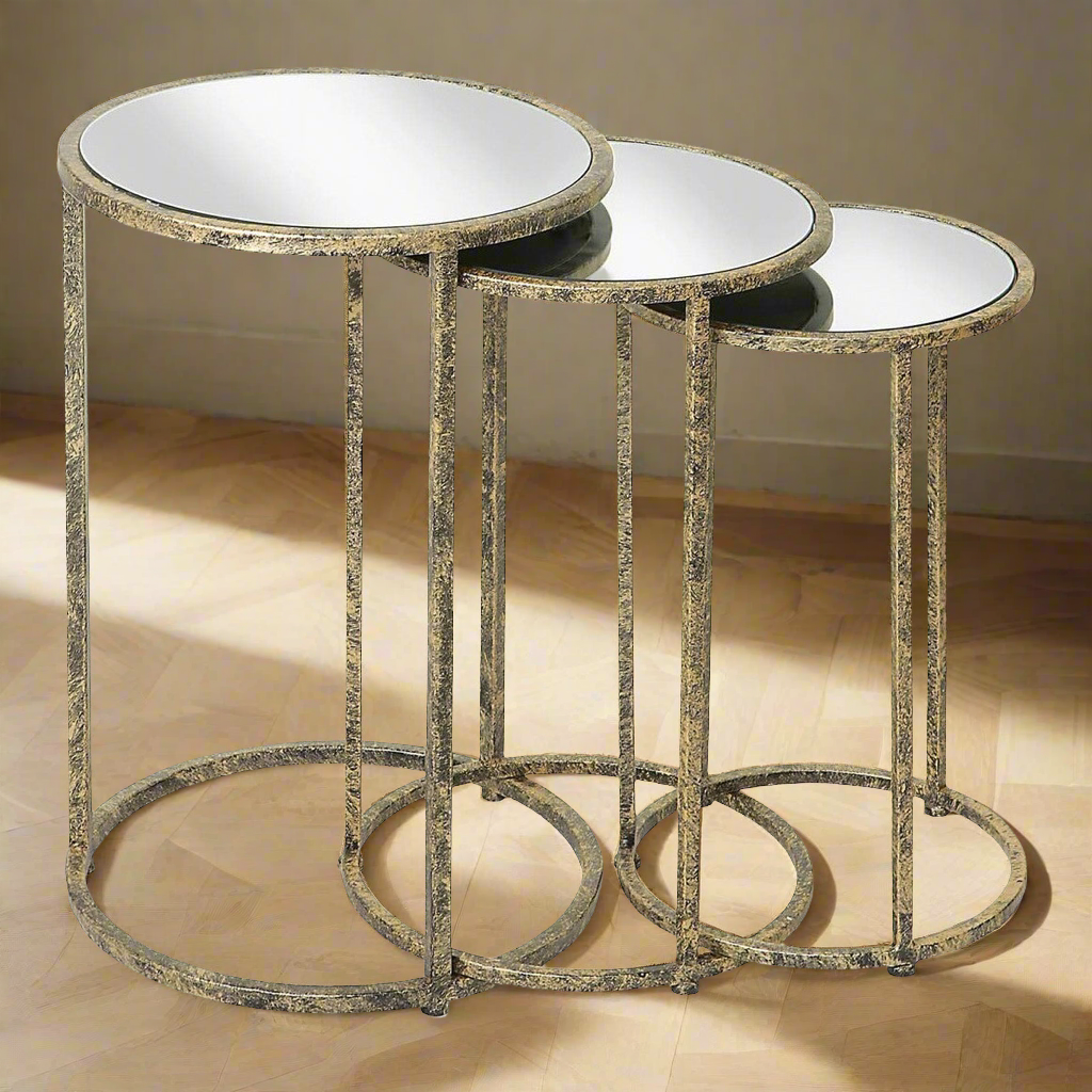 Mirror Top Nest of Tables Set of 3
