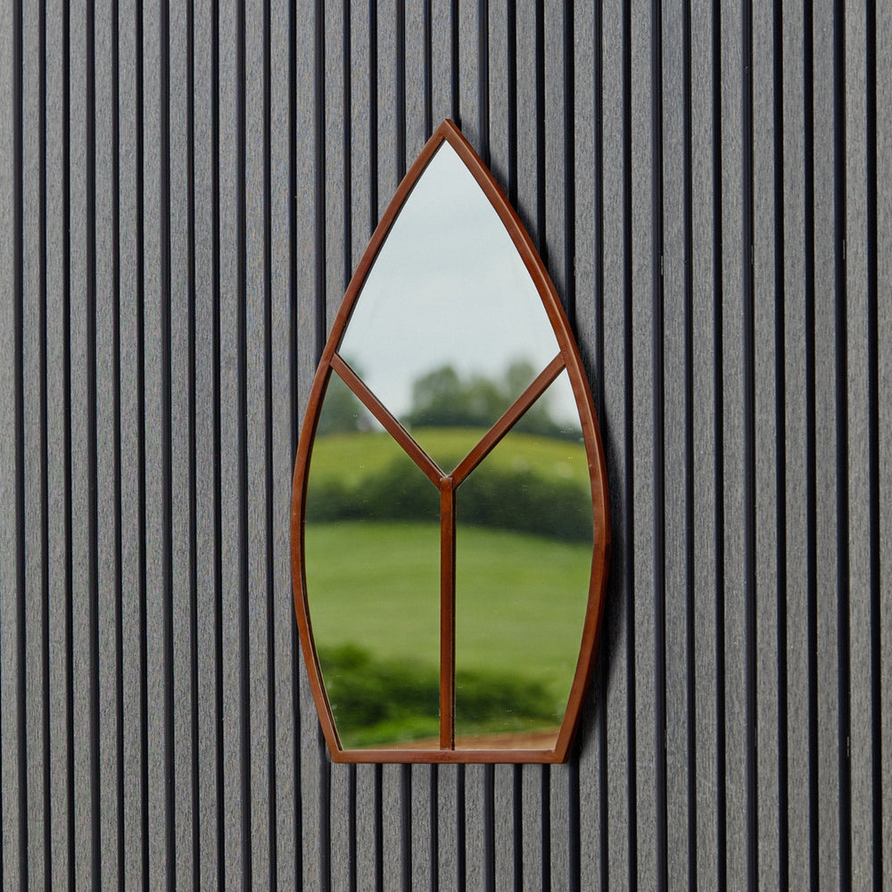 Leaf Arch Outdoor Mirror Natural