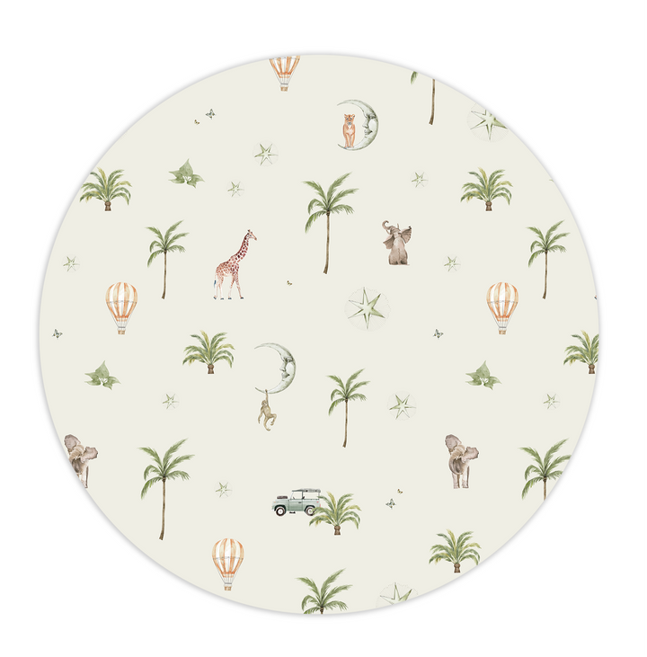 Go Go Safari Wallpaper Circle Mural