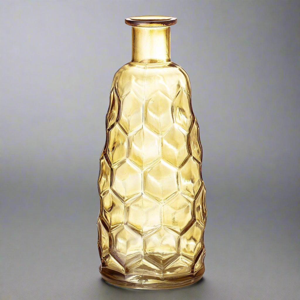 Amber Pressed Glass Vase