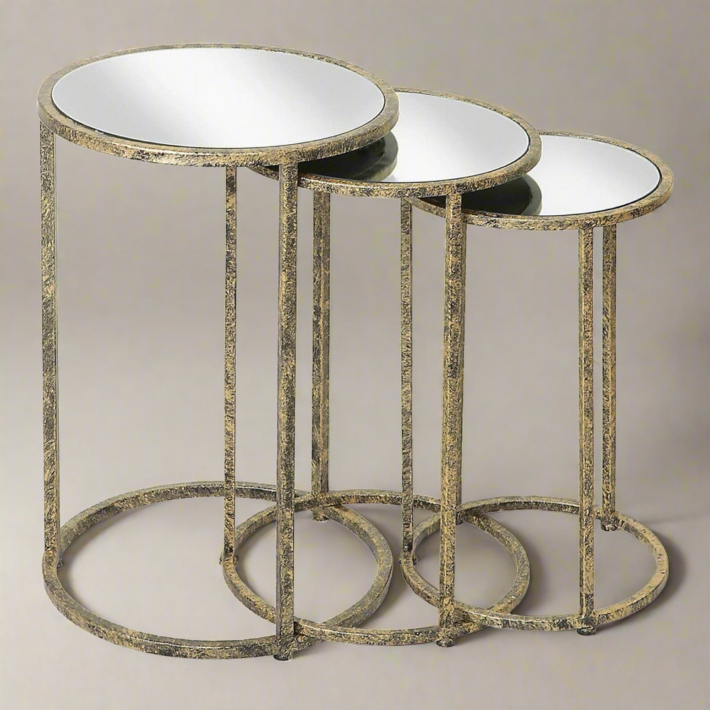 Mirror Top Nest of Tables Set of 3