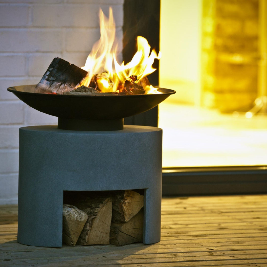 Fire Pit & Oval Console Cement