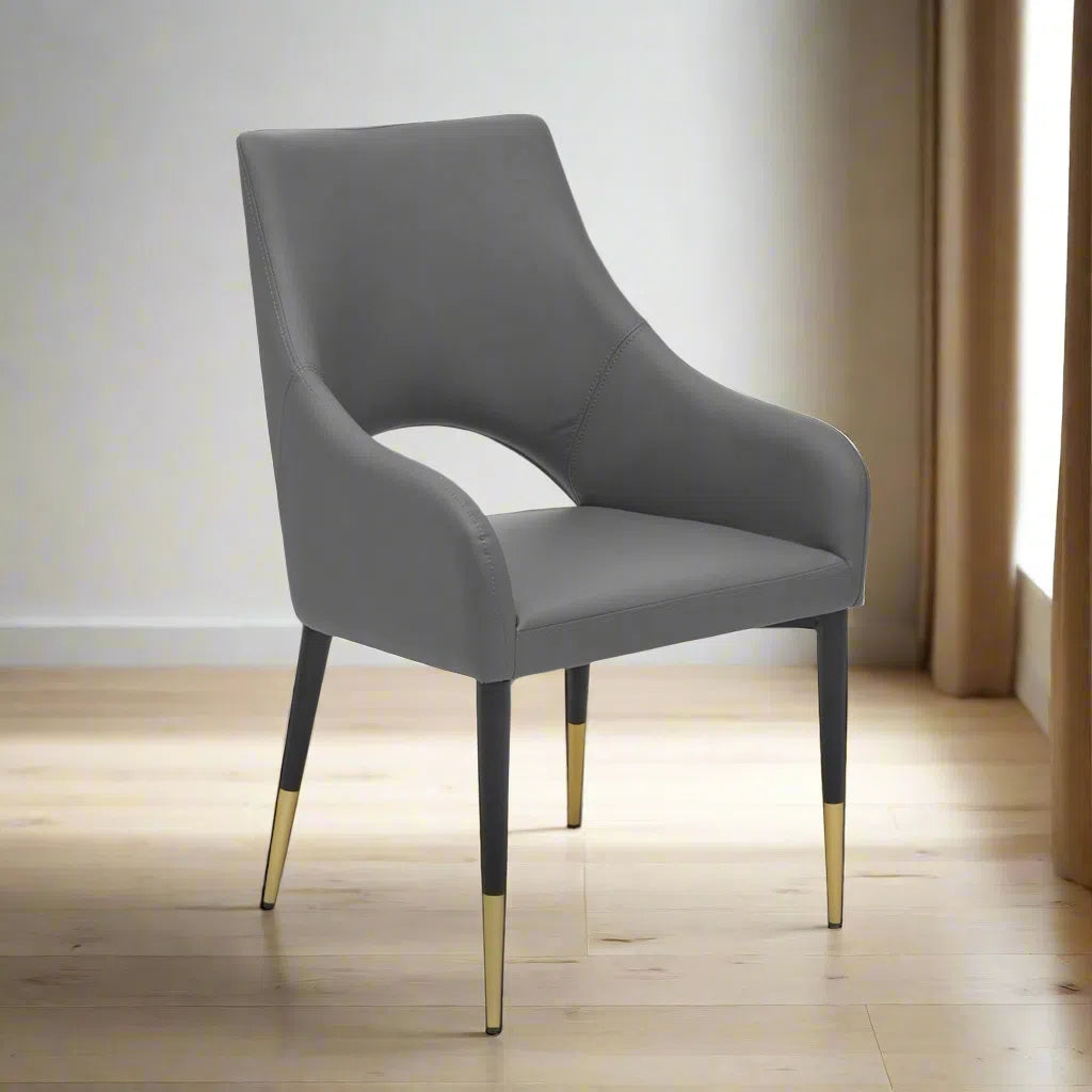 Beaumonde Home Gilden Gold And Grey Dining Chair-Beaumonde