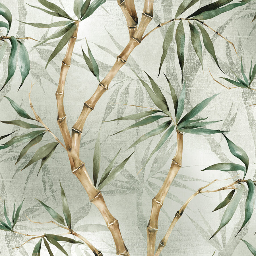 Pale Jade Bamboo Wallpaper