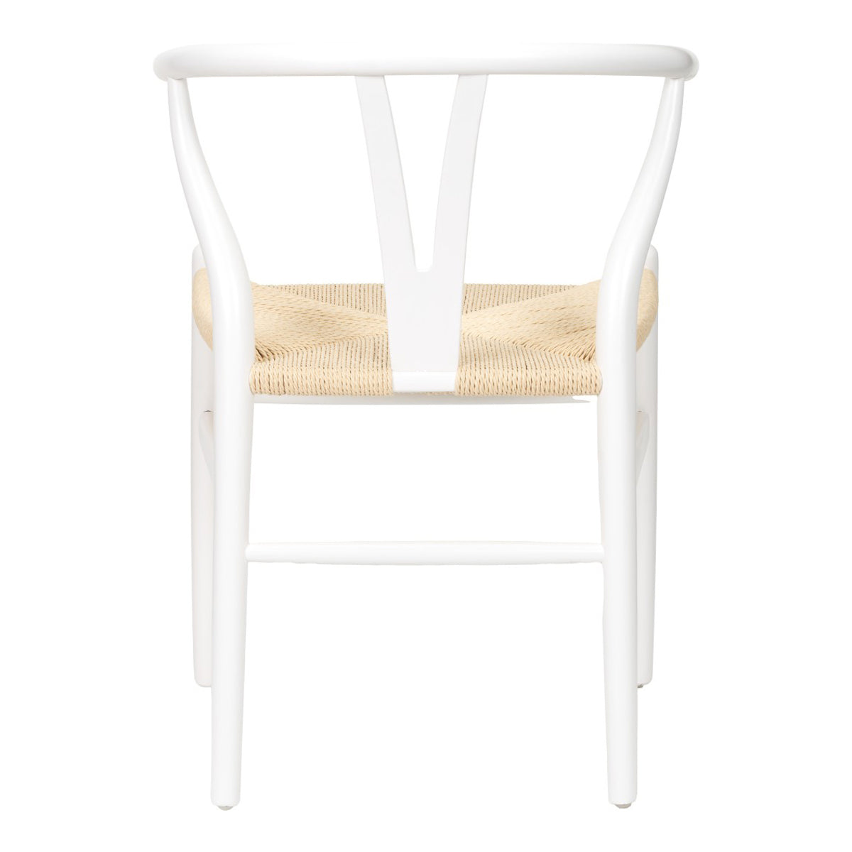 Beau&Co Leif White Beech Wood and Natural Paper Rope Dining Chair