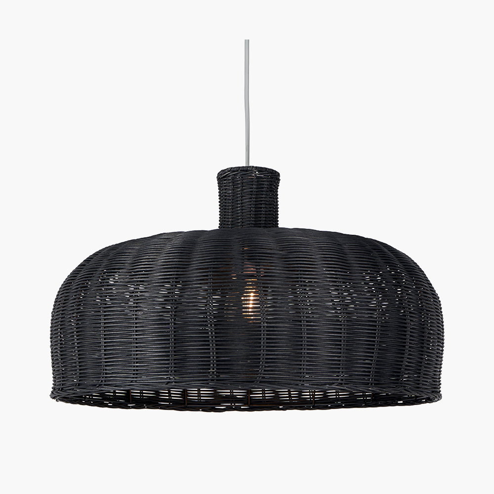 Beau&Co Nils Black Rattan Dome Pendant
