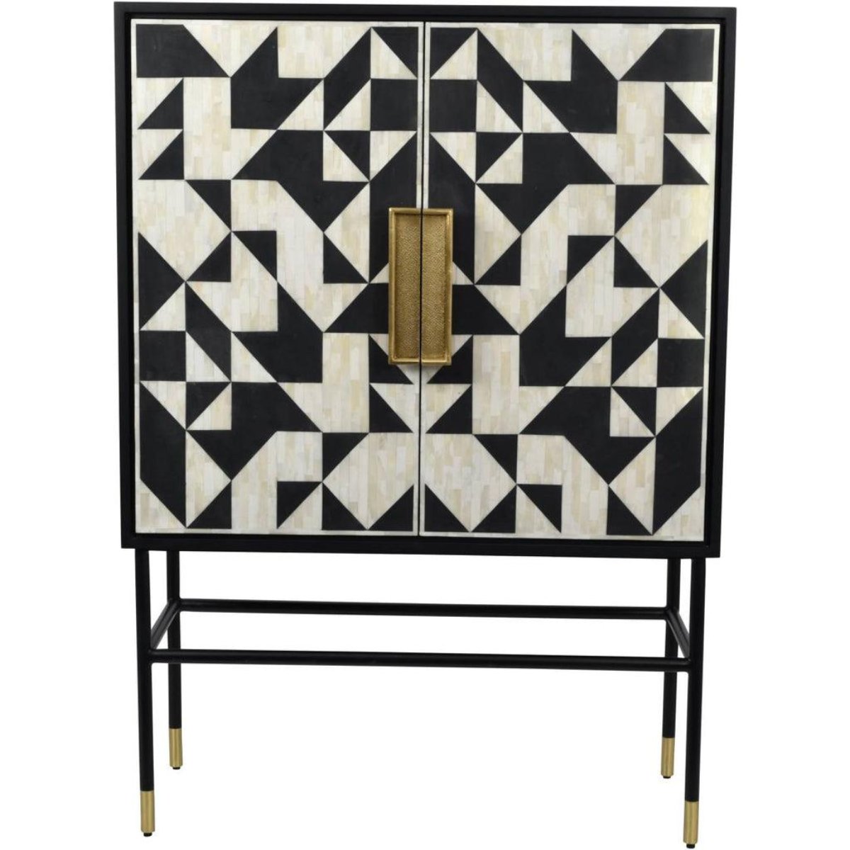 Beaumonde Home Chequers Bone Inlay Drinks Cabinet