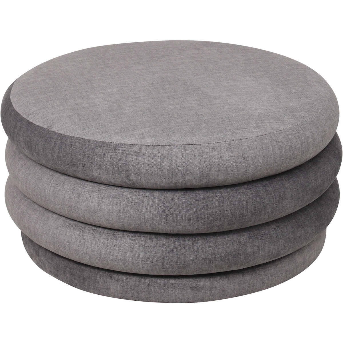 Beaumonde Home Rocket Curved Grey Ottoman-Beaumonde