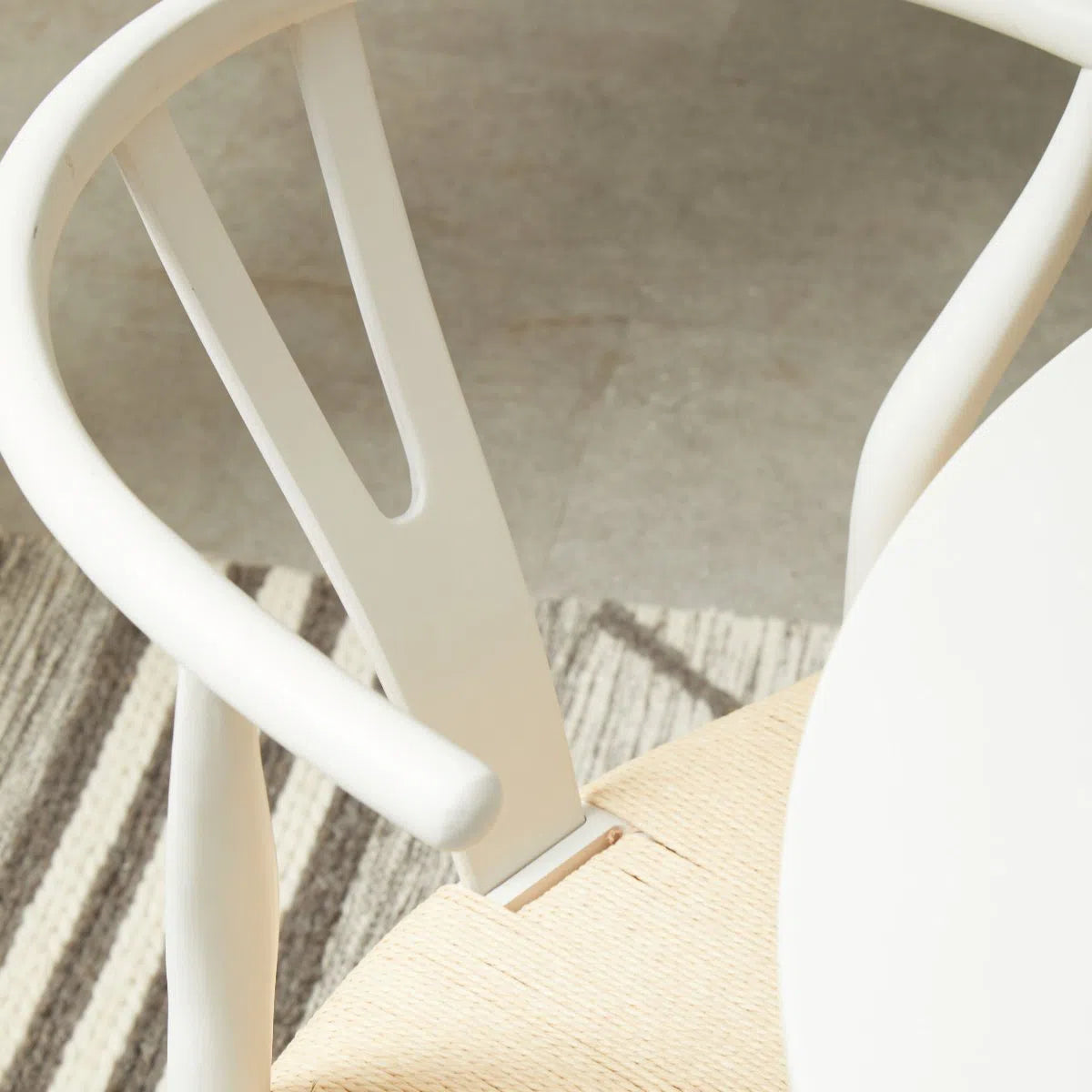 Beaumonde Home Avignon Wishbone Antique White Chair-Beaumonde