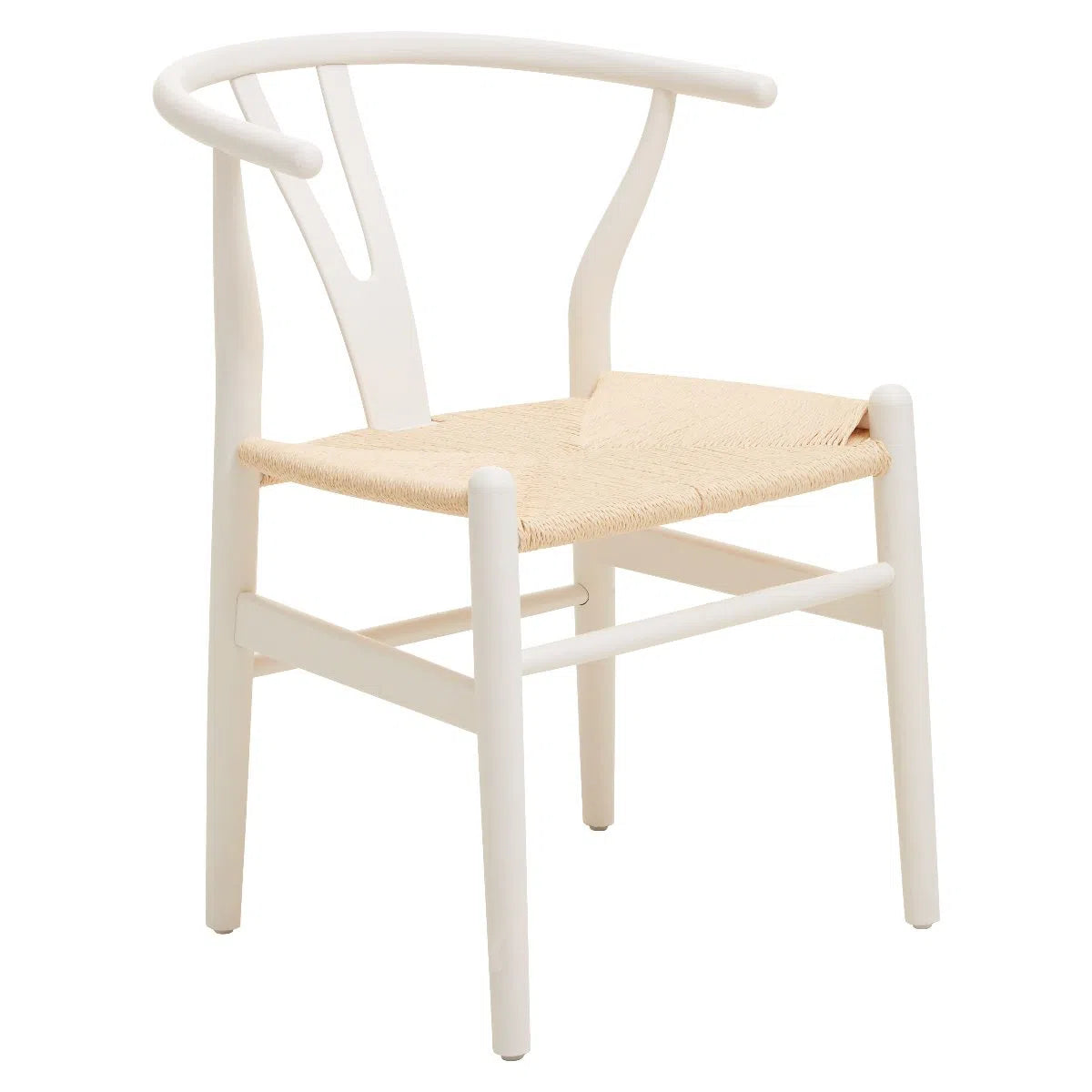 Beaumonde Home Avignon Wishbone Antique White Chair-Beaumonde