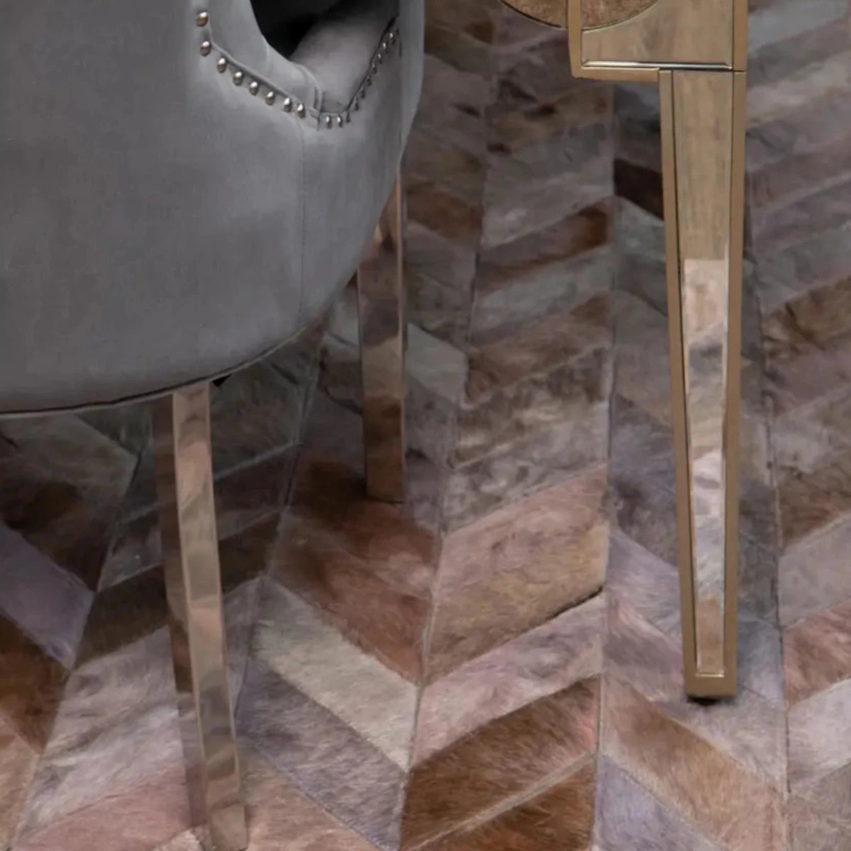 Beaumonde Home Berkeley Grey Velvet Dining Chair-Beaumonde