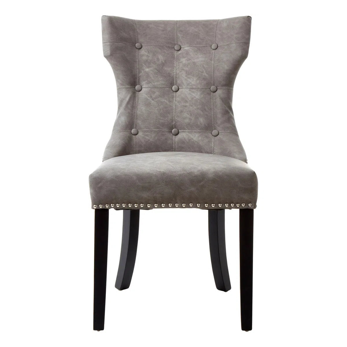 Beaumonde's Dax Grey Leather Effect Dining Chair