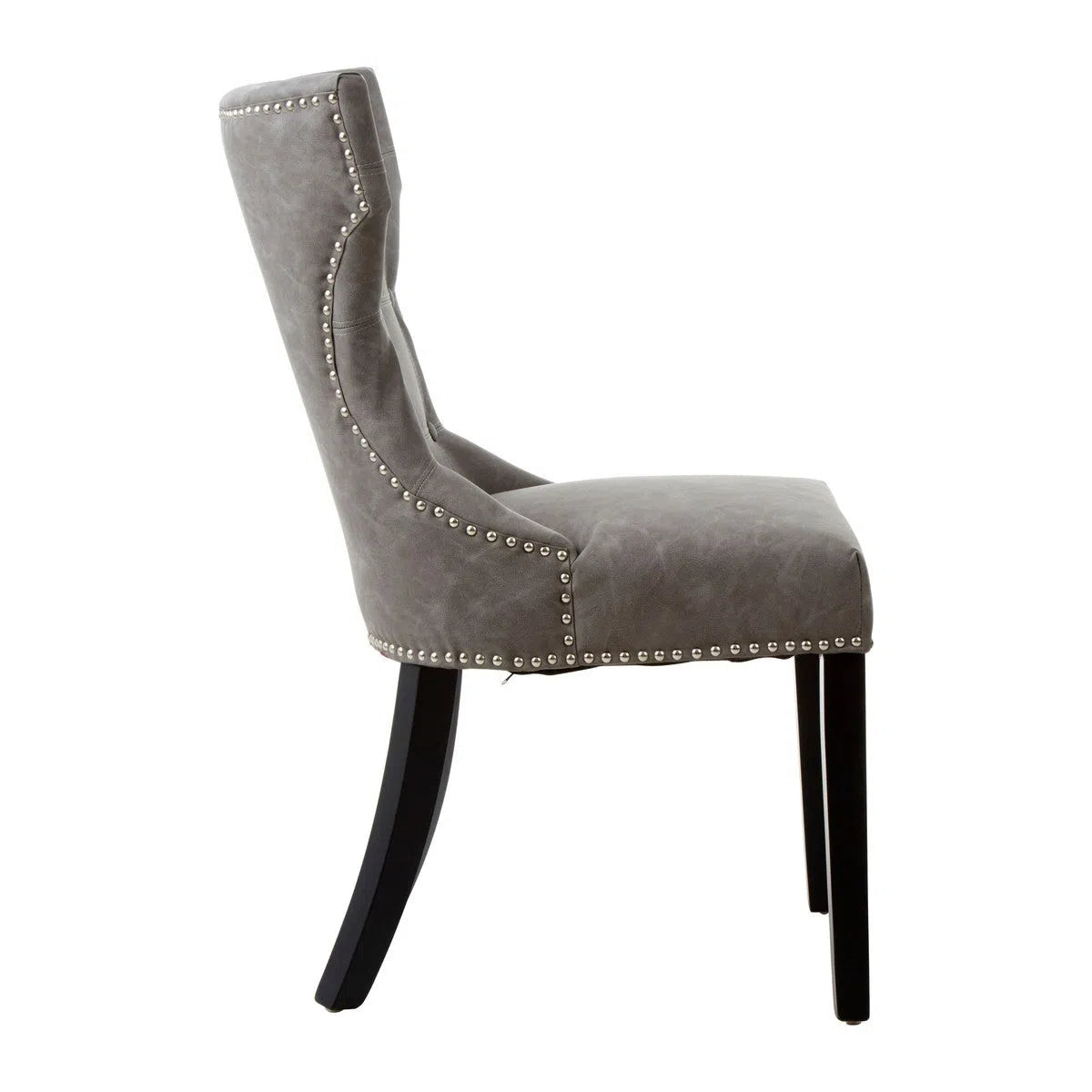 Beaumonde's Dax Grey Leather Effect Dining Chair
