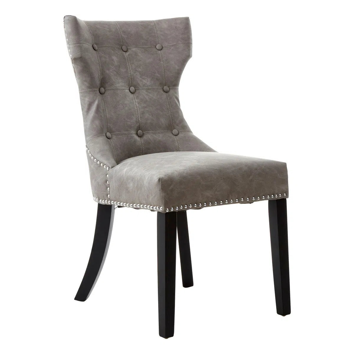Beaumonde's Dax Grey Leather Effect Dining Chair