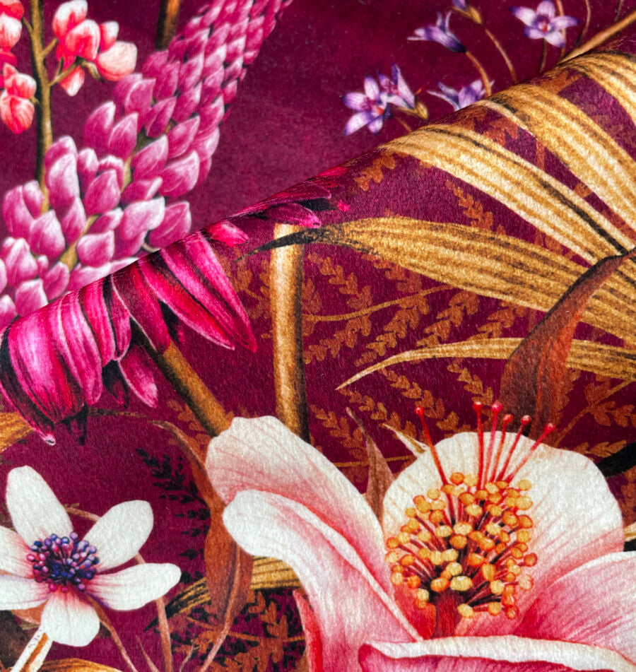Bodacious Blooms Shimmer Velvet Fabric