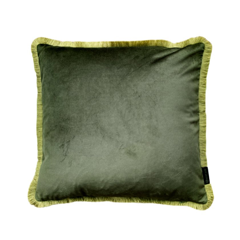 Blush Tropics Fringe Velvet Cushion
