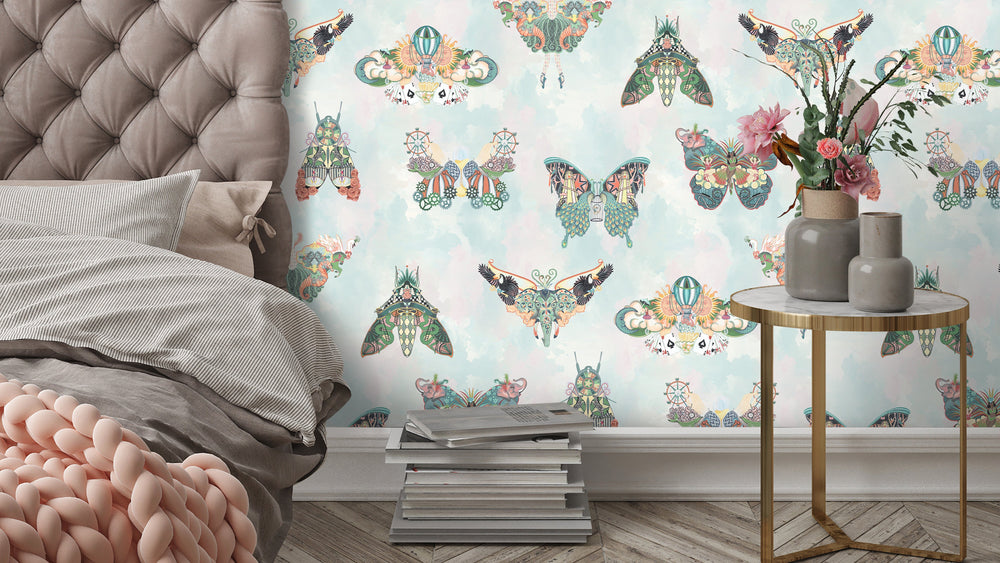 Butterfly Effect Green Multi Wallpaper