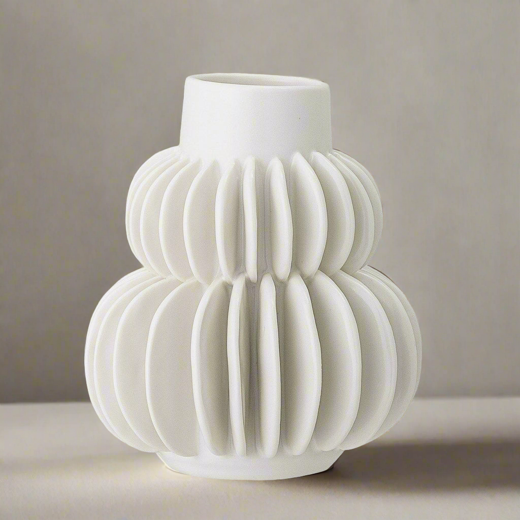 Halfdan Stoneware Vase White
