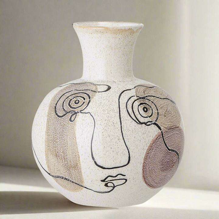 Irini Deco White Stoneware Vase