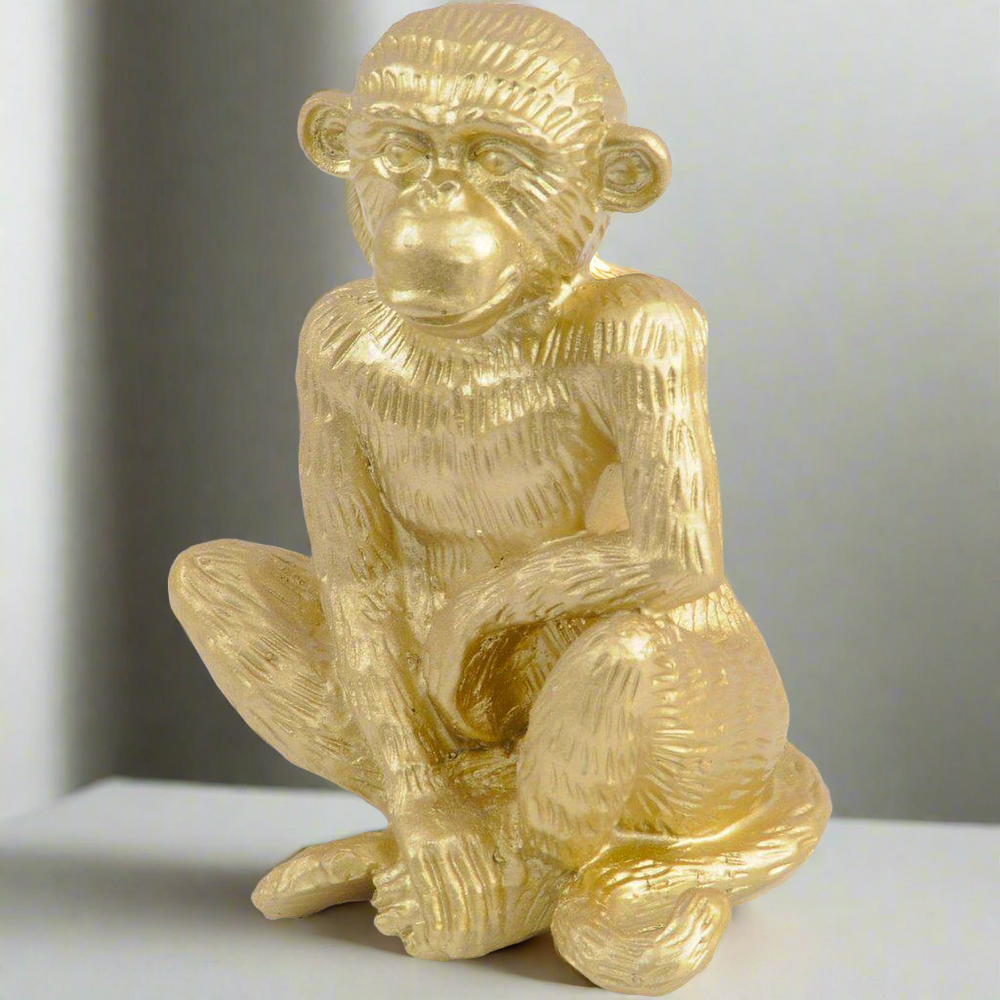Libra interiors animal sculpture gold monkey 