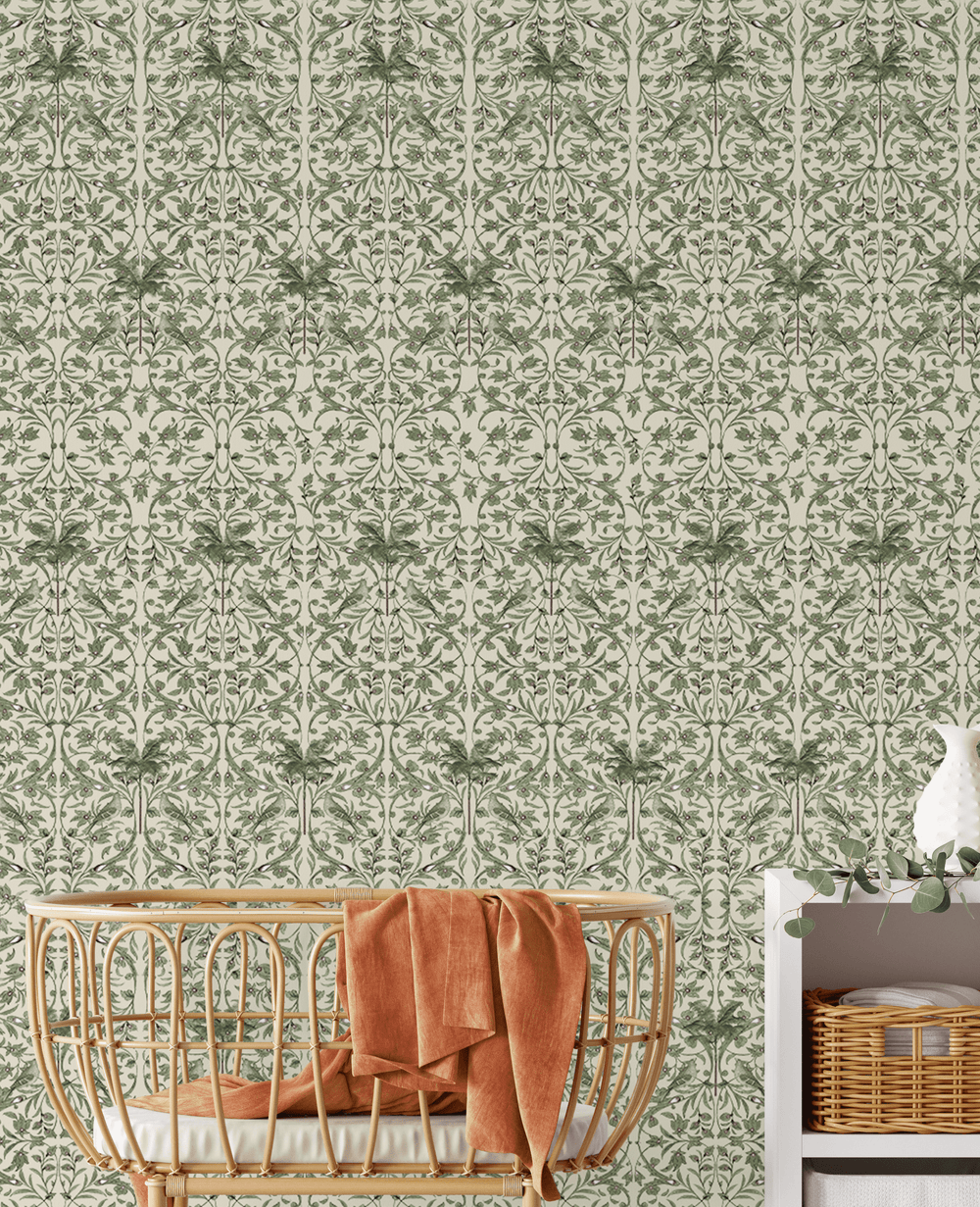 Celestial Palm Green Wallpaper Mural