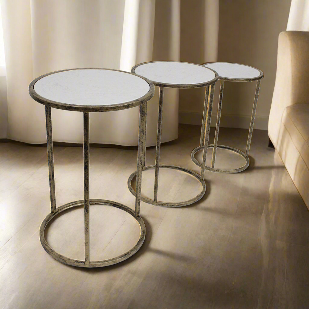 Marble Top Nest of Tables Set
