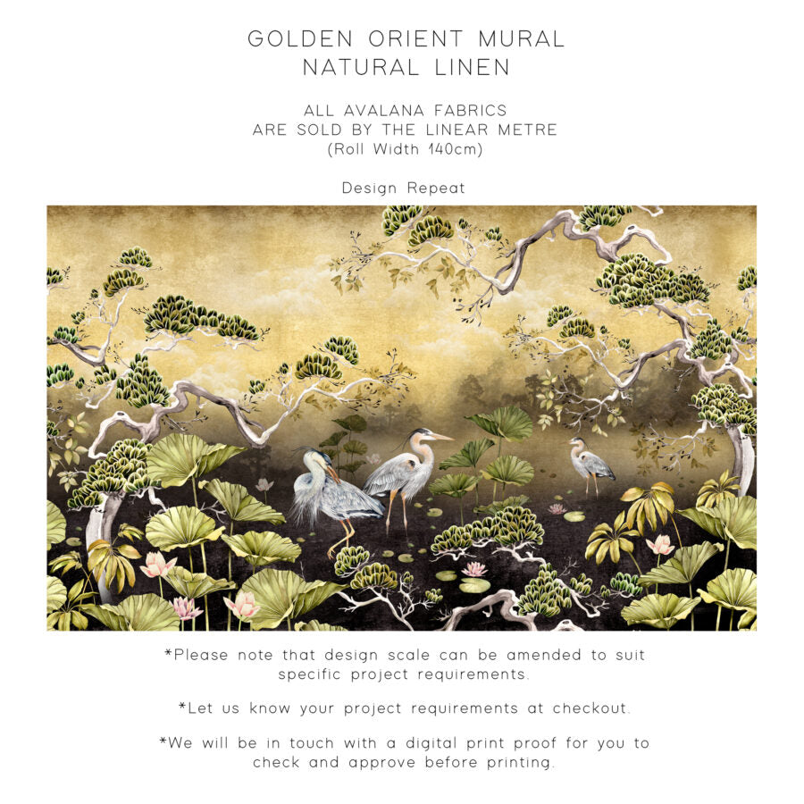 Golden Orient Natural Linen Fabric