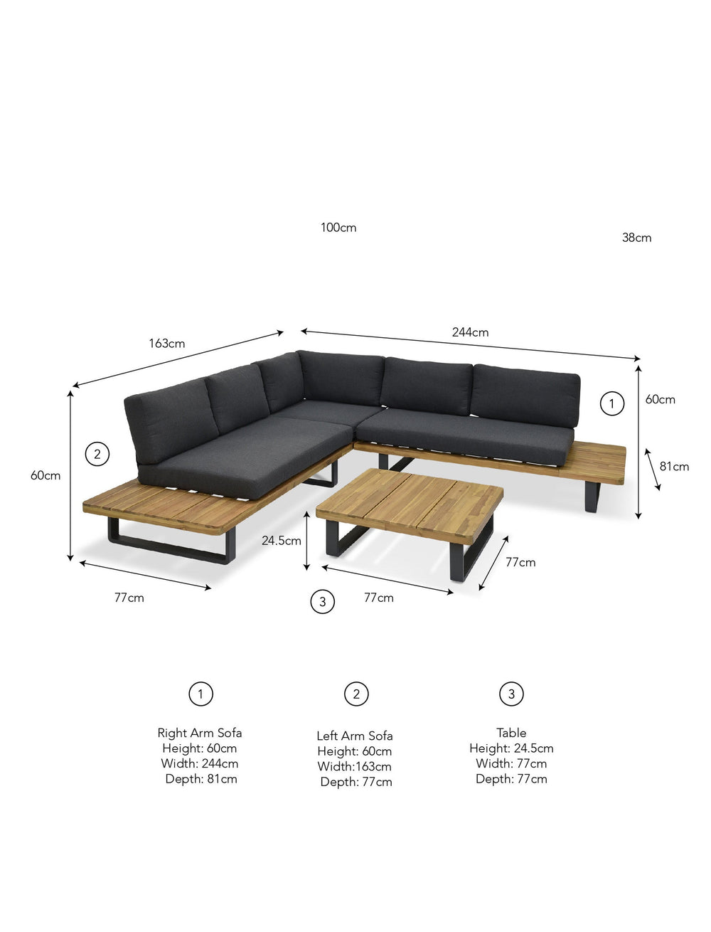 Bayworth Corner Sofa Set Natural