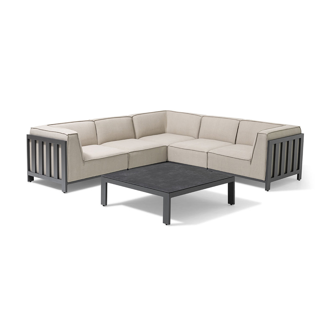 Ibiza Corner Sofa Set with Square Coffee Table - Oatmeal-Maze-Beaumonde