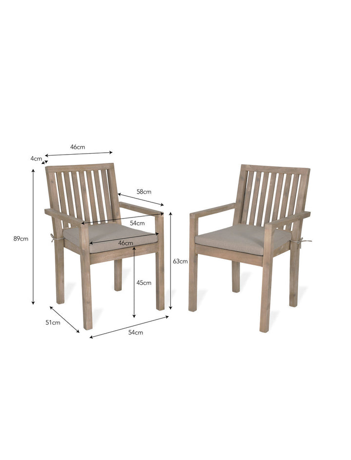 Porthallow Dining Chairs with Arms Set of 2
