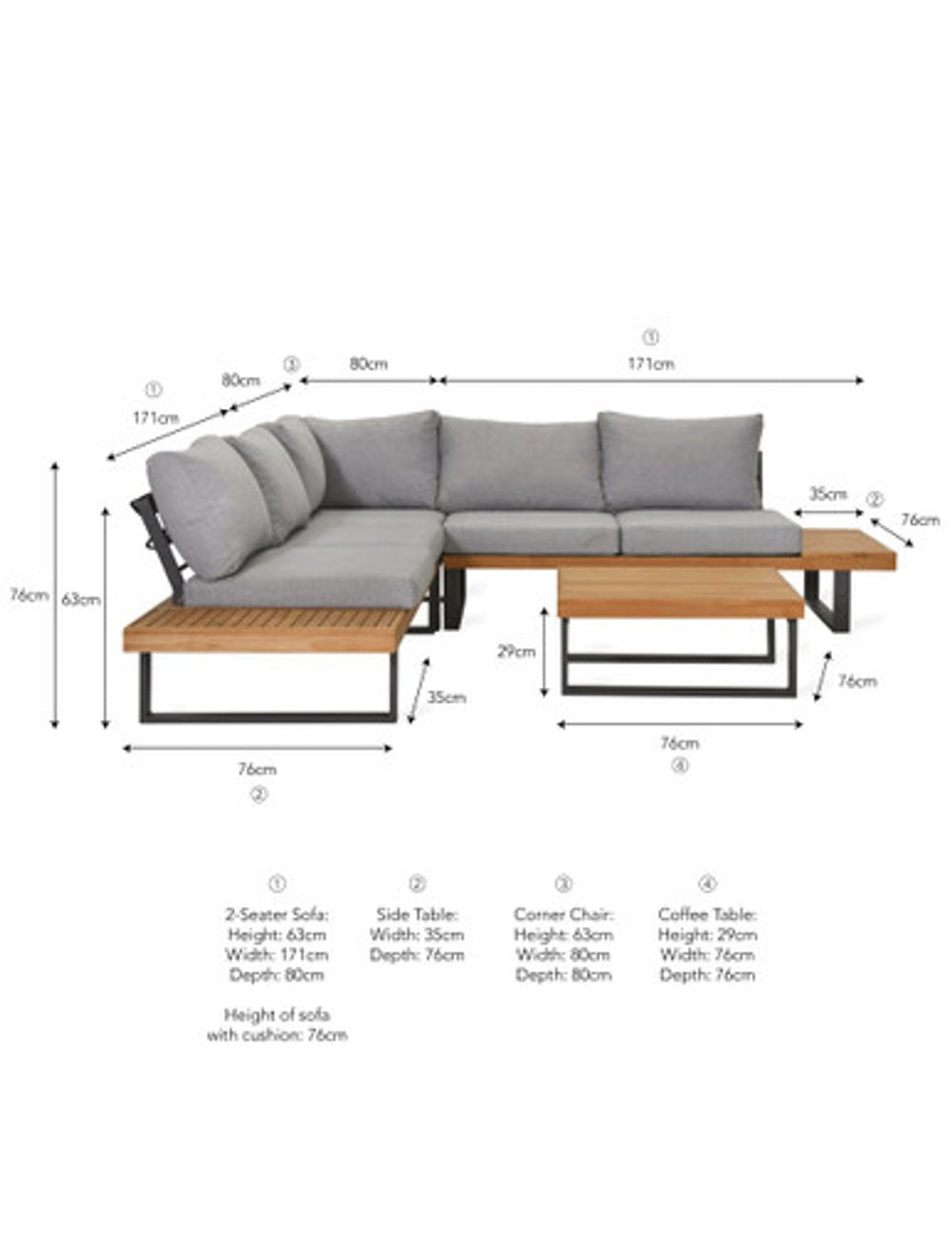 Amberley Garden Corner Sofa Set