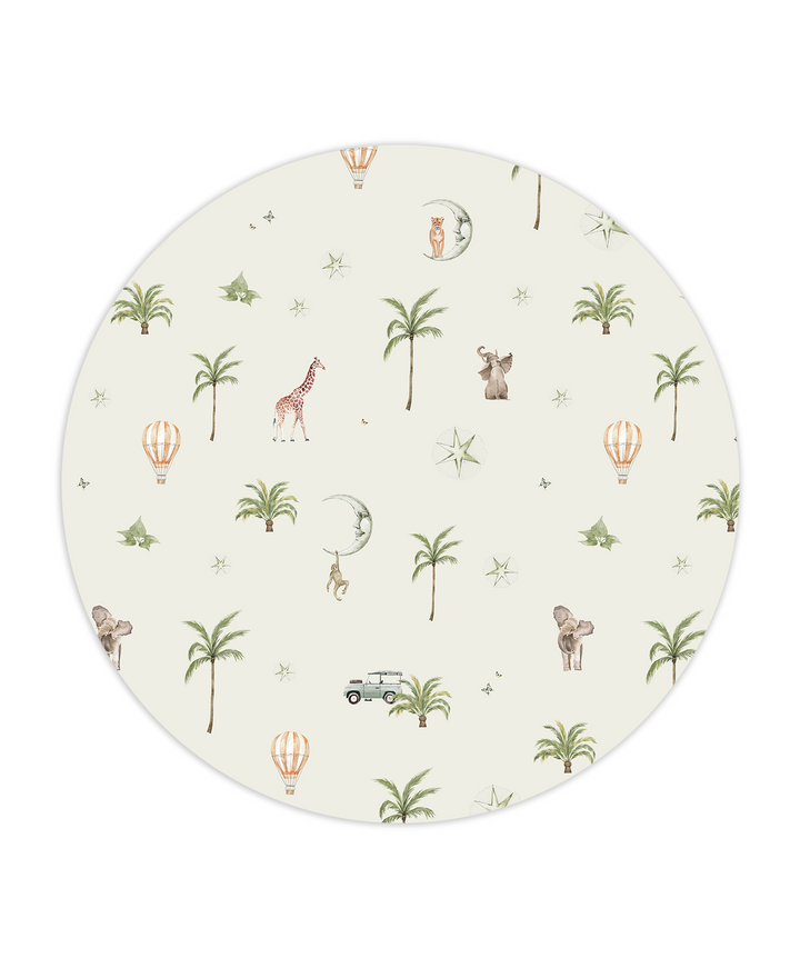 Go Go Safari Wallpaper Circle Mural