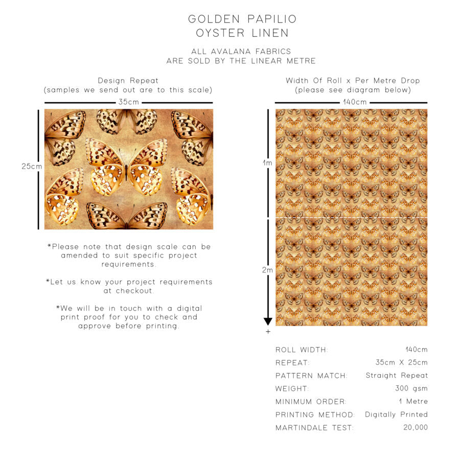 Papilio Oyster Linen Fabric
