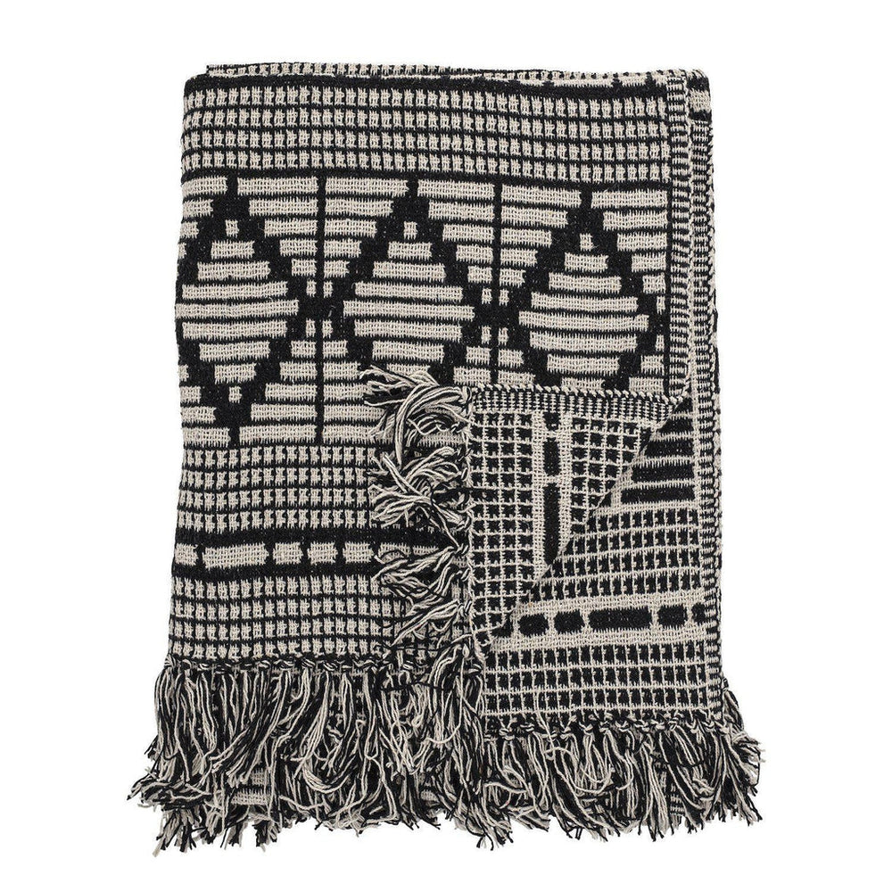 Gutte Black Recycled Cotton Throw