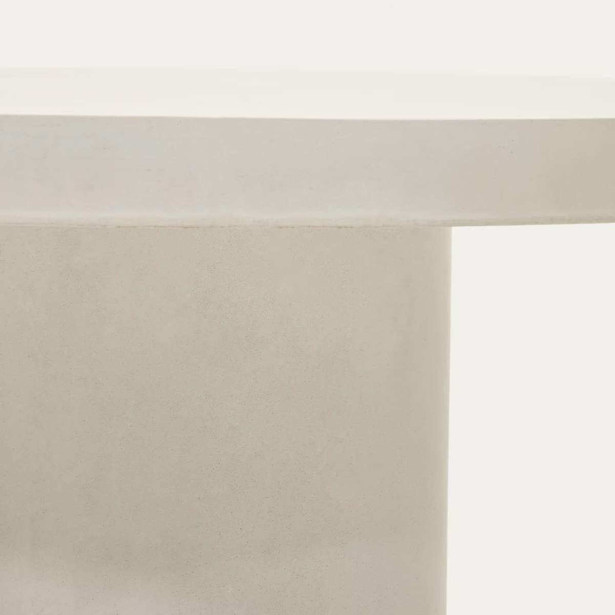 Kave Home Aiguablava Round Table In White Cement-Beaumonde