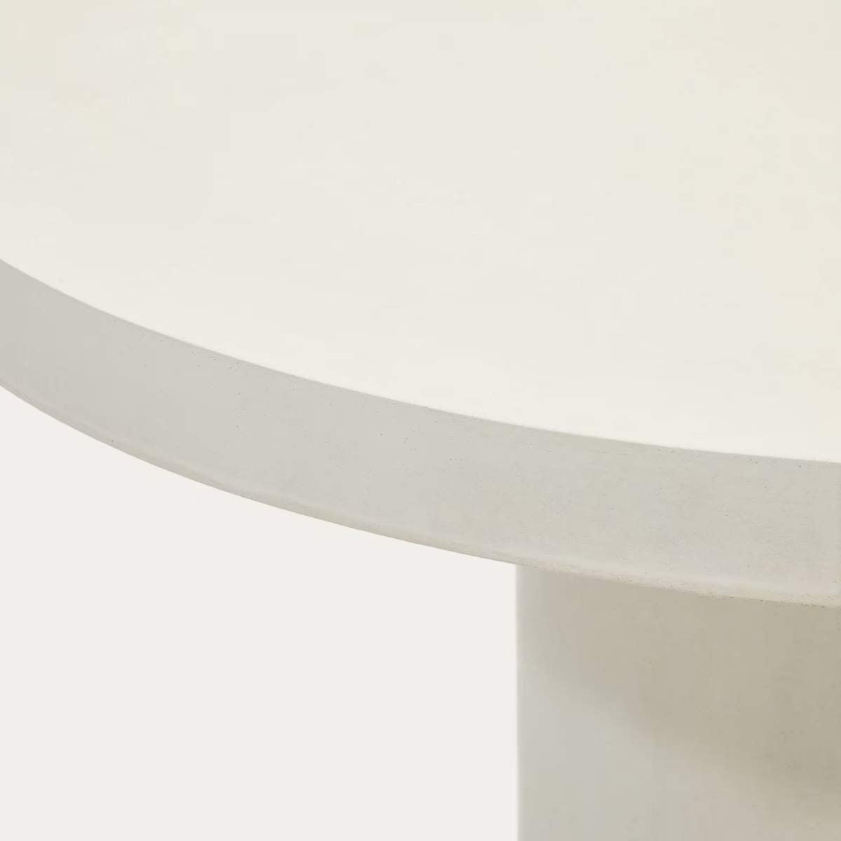 Kave Home Aiguablava Round Table In White Cement-Beaumonde