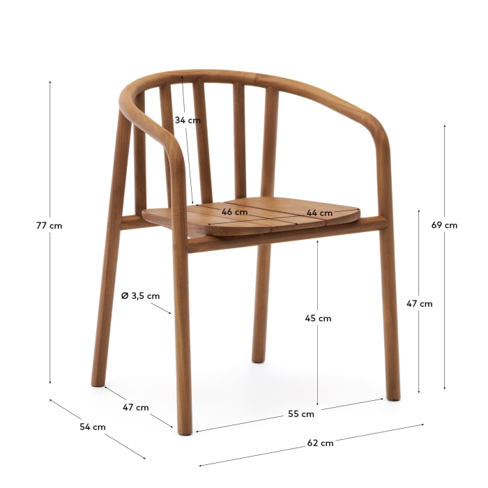 Turqueta Solid Teak Outdoor Stackable Chair