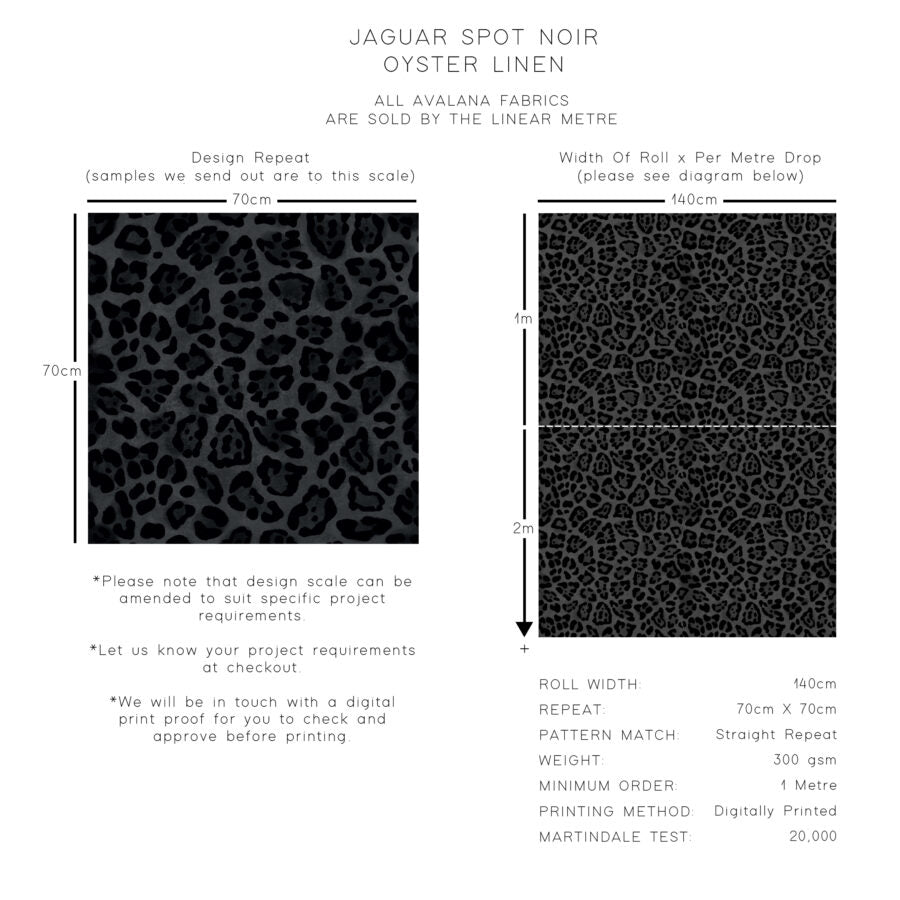 Jaguar Spot Oyster Linen Fabric