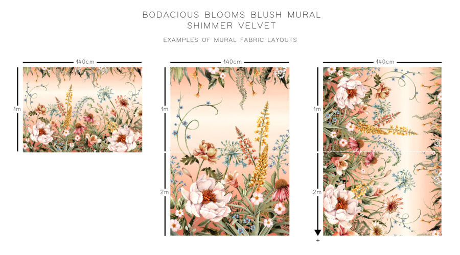 Bodacious Blooms Shimmer Velvet Fabric