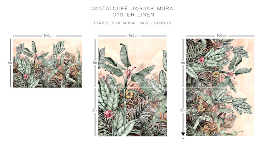Cantaloupe Jaguar Oyster Linen Fabric