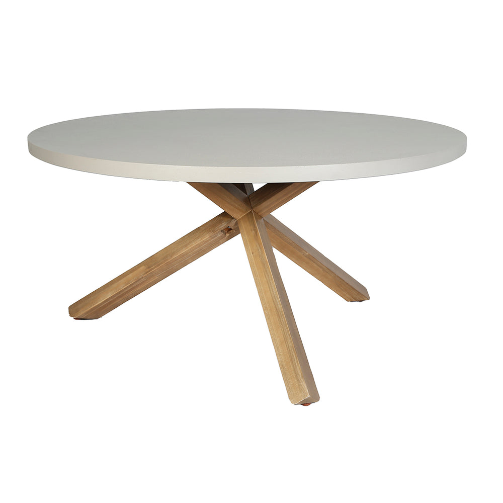 Maze Living Martinique 6 Seat Round Dining Set - Light Brown-Beaumonde