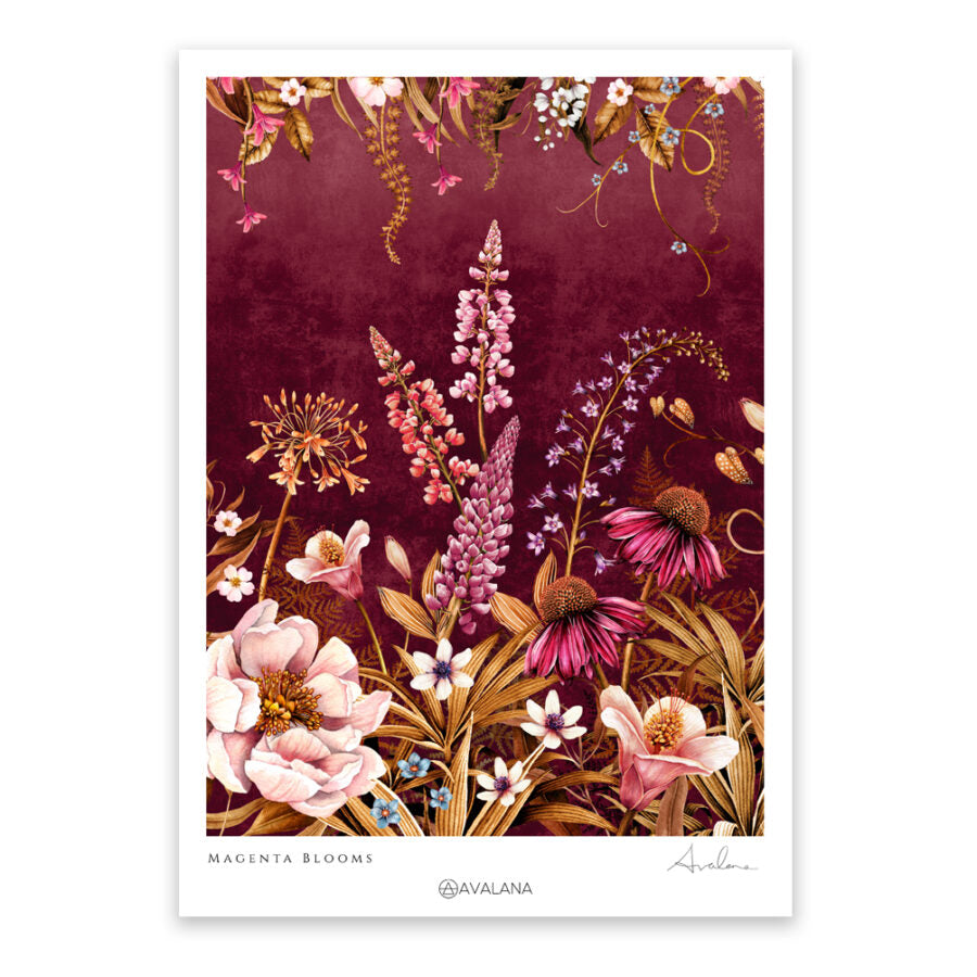 Magenta Blooms Art Print