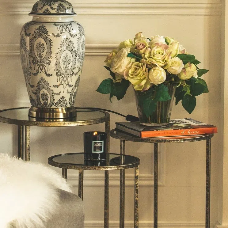 Mindy Brownes Mirror Top Nest of Tables Set of 3-Beaumonde