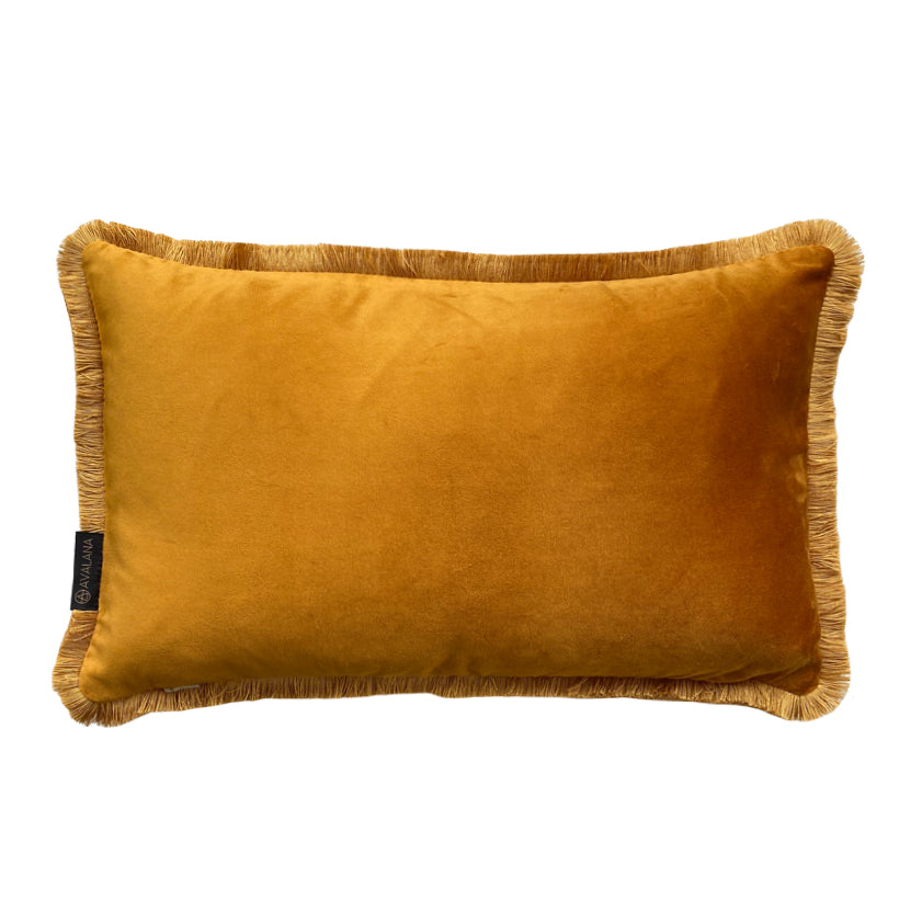 Mulberry Tigress Fringe Velvet Cushion