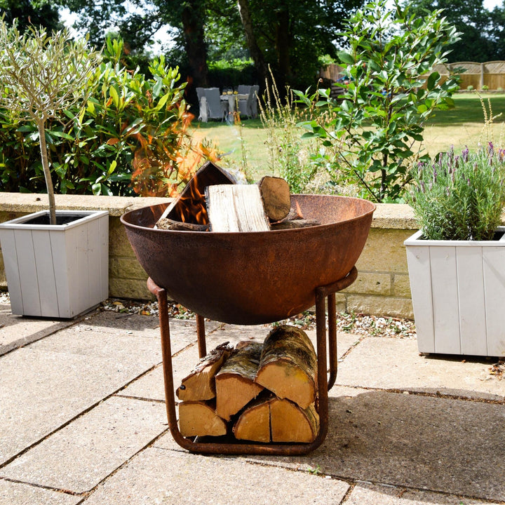 Outdoor Cast Iron Fire Pit on Stand