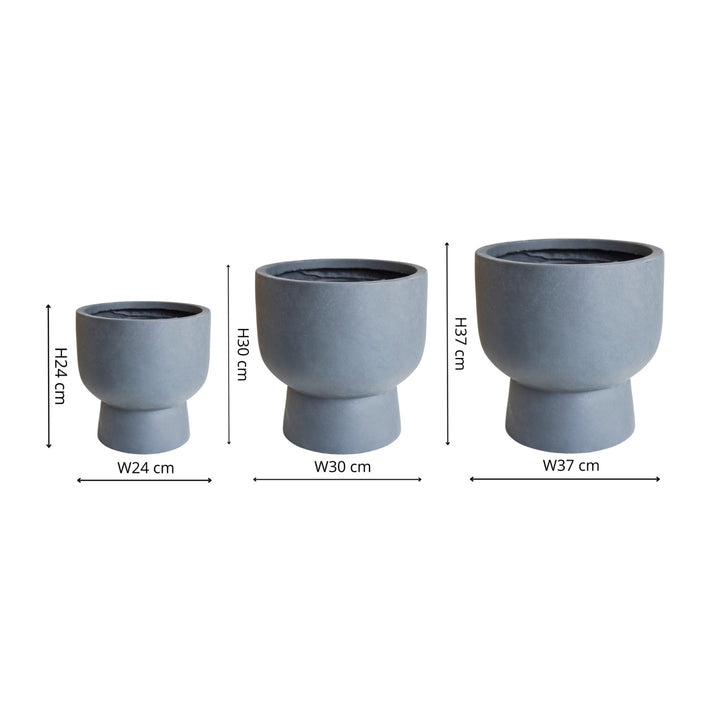 Outdoor Dallas Footed Planter Set of 3