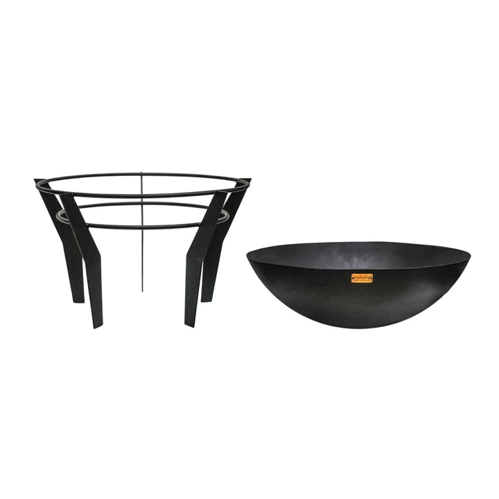 Outdoor Metal Kendal Fire Pit on Stand Black