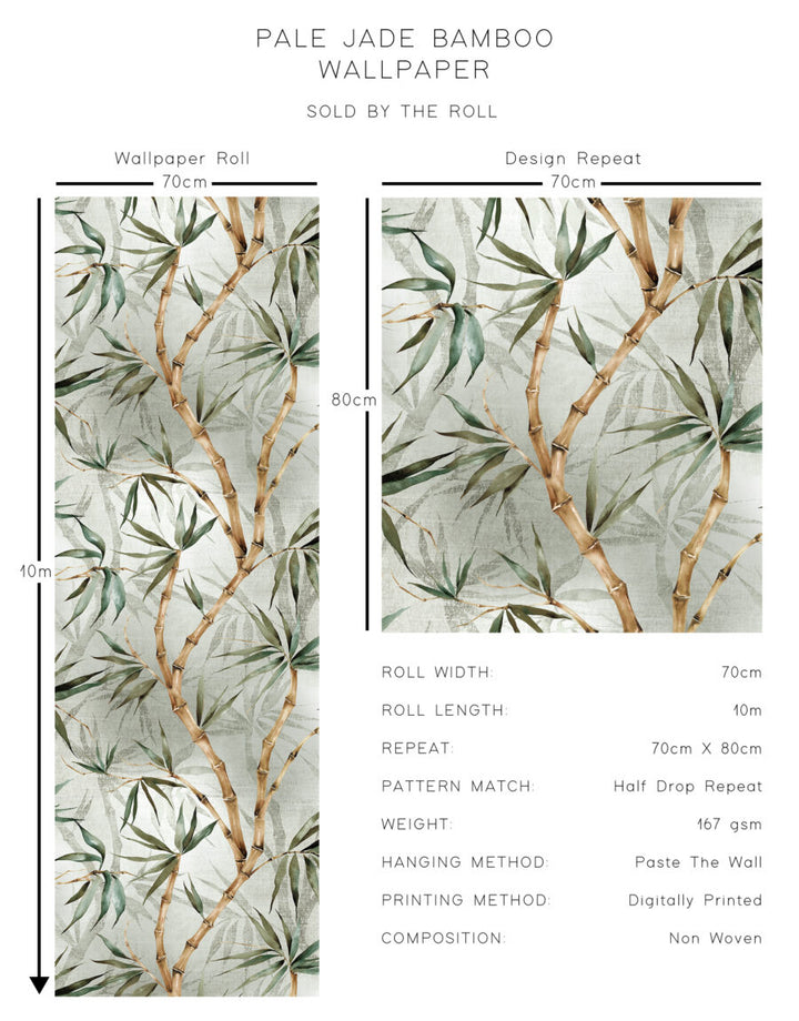 Pale Jade Bamboo Wallpaper