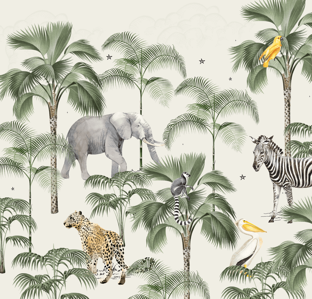 Palm Wildlife Wallpaper Mural